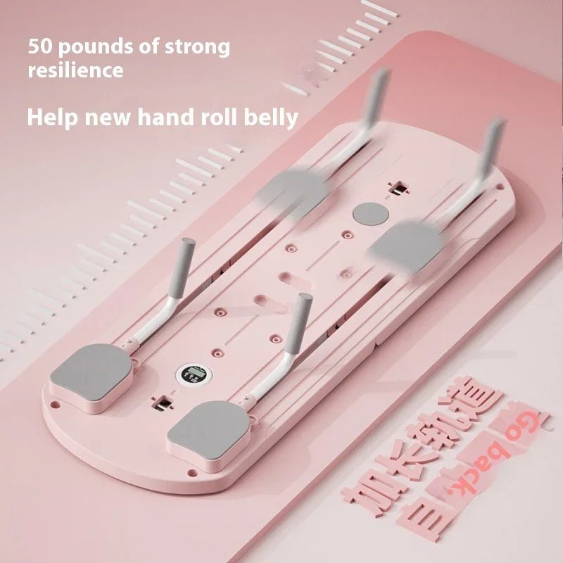 Pink abdominal roller with 50 lbs resilience, designed for beginners to roll belly with ease