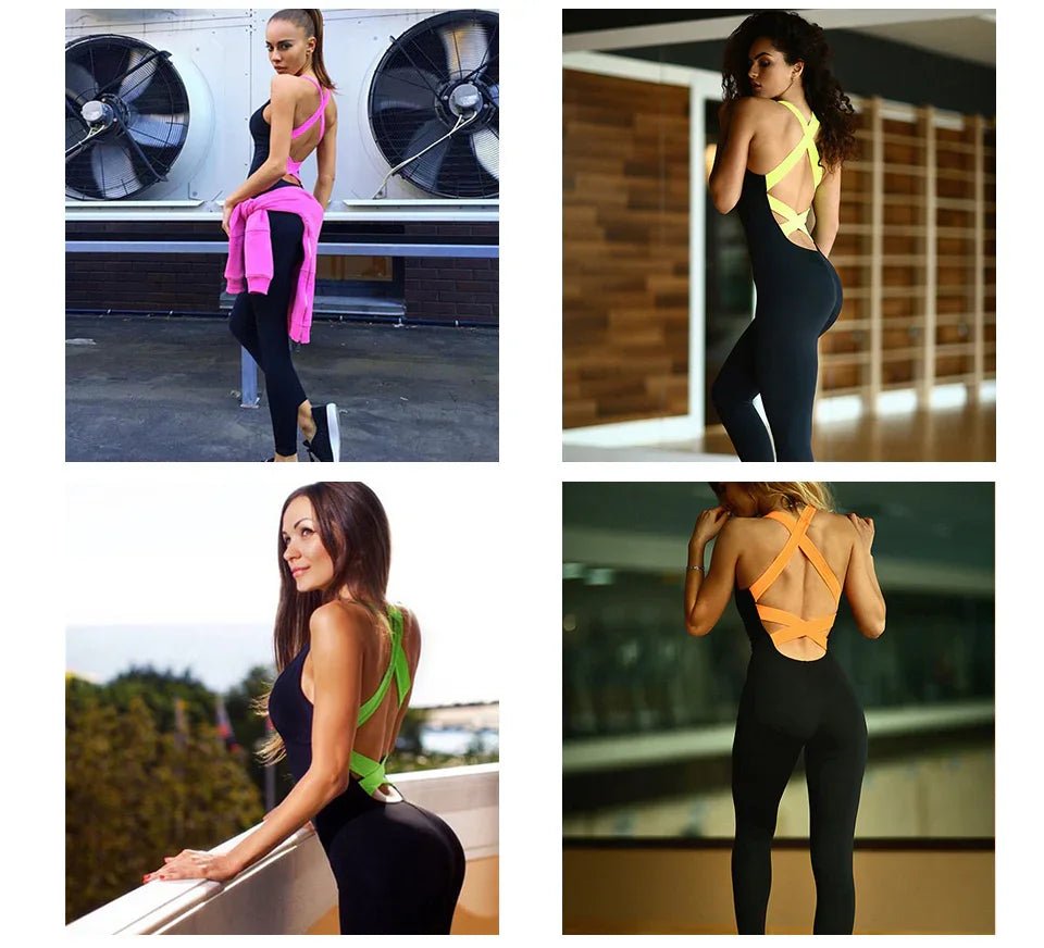 Elegant backless activewear bodysuits in vibrant accents, styled for faith-inspired confidence and grace.