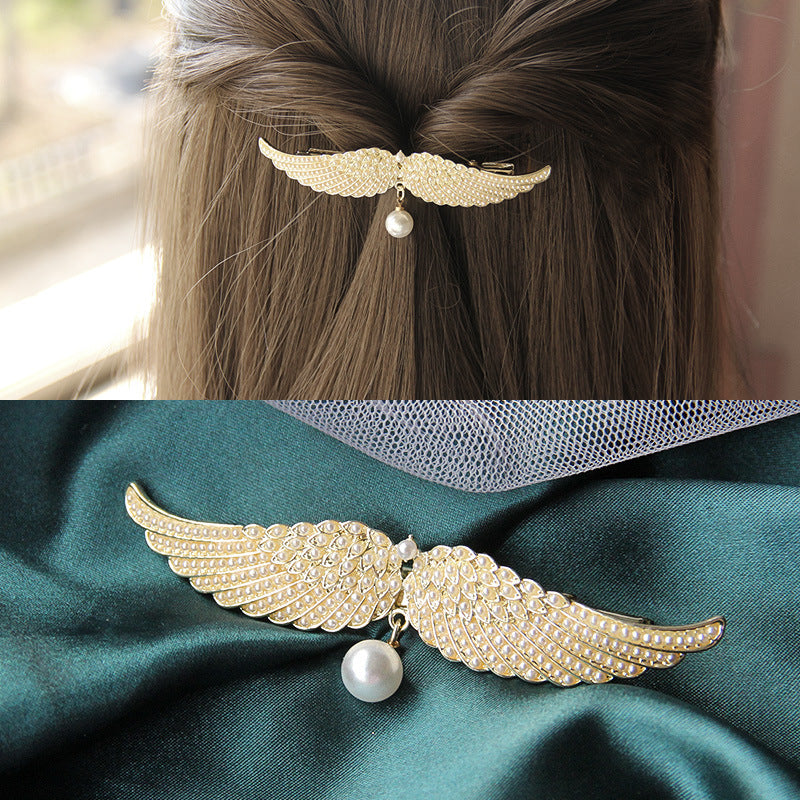 Full Diamond Delicate Hairpin Angel Wings