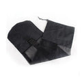 Black mesh storage bag with drawstring and buckle closure, elegant and practical for organized living