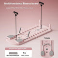 Foldable pink fitness board with handles and kneeling pads for home workouts