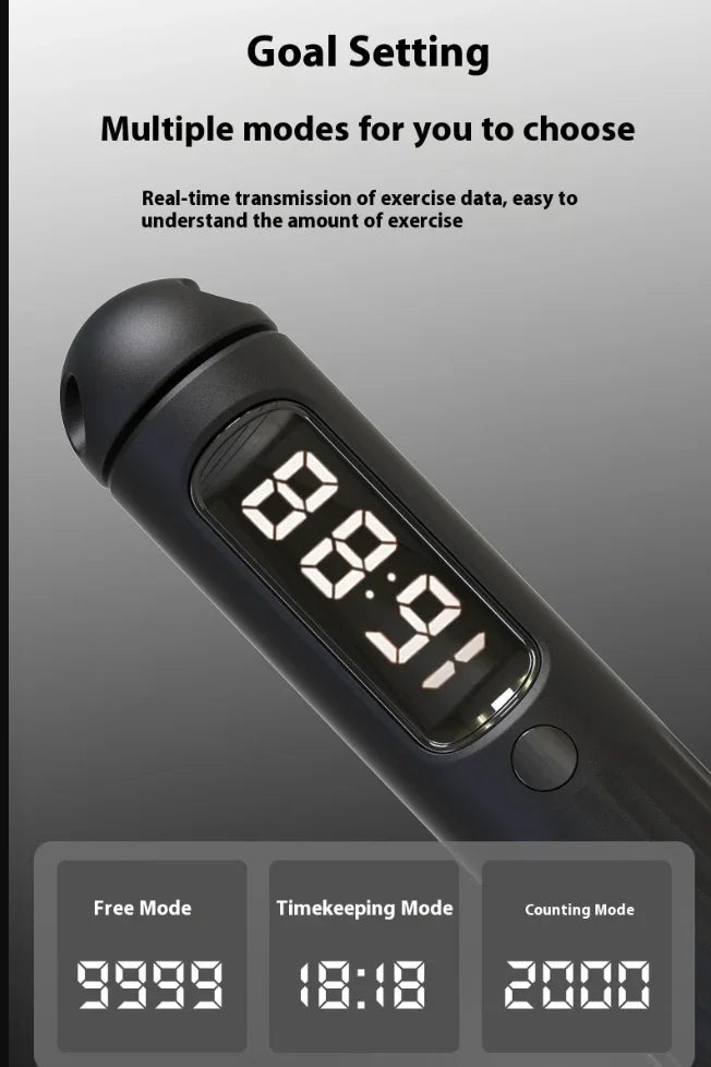 Elegant digital fitness tracker with goal setting modes and real-time exercise data display