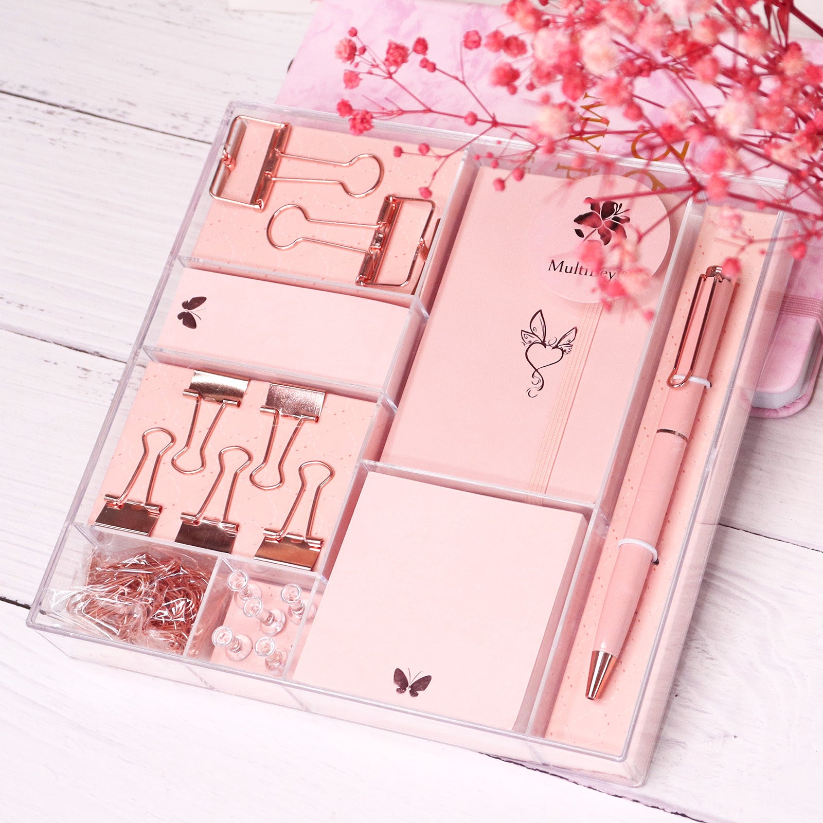 Rose Gold Stationery Set Gift Box | Haus of Portia