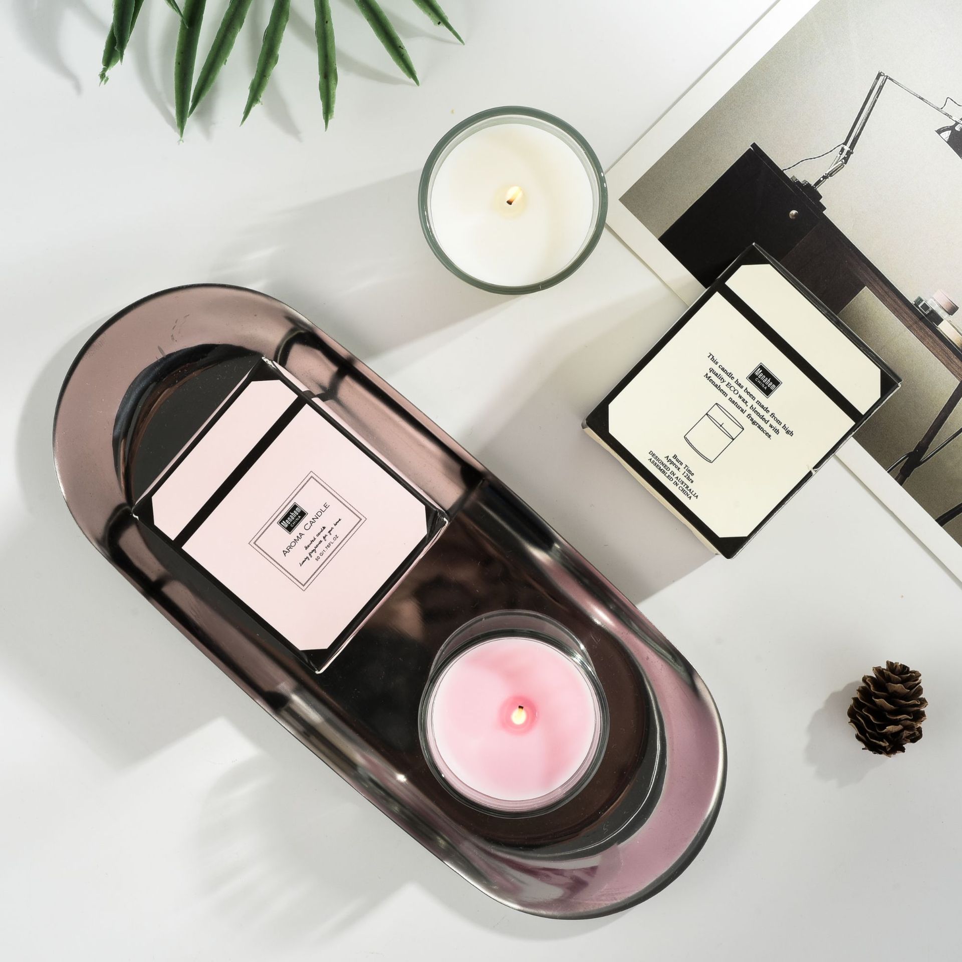 Plant Candles Aromatherapy Glass Romantic Fragrance Haus of Portia
